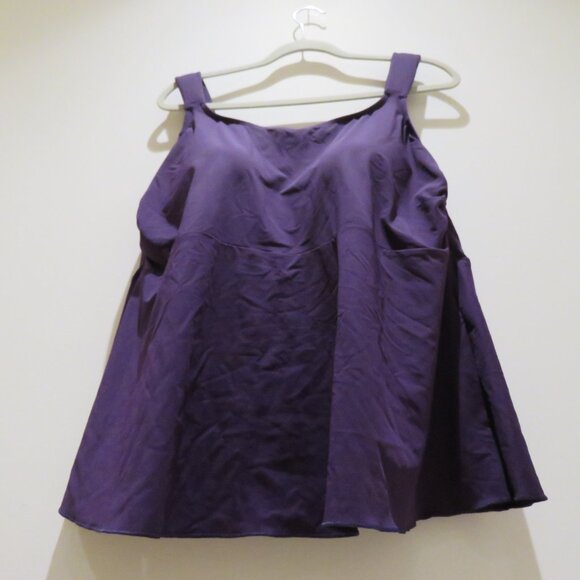 LANDS' END Adjustable Scoop Neck Flutter Tankini Top in Purple - Size 1X NWT - Picture 9 of 15
